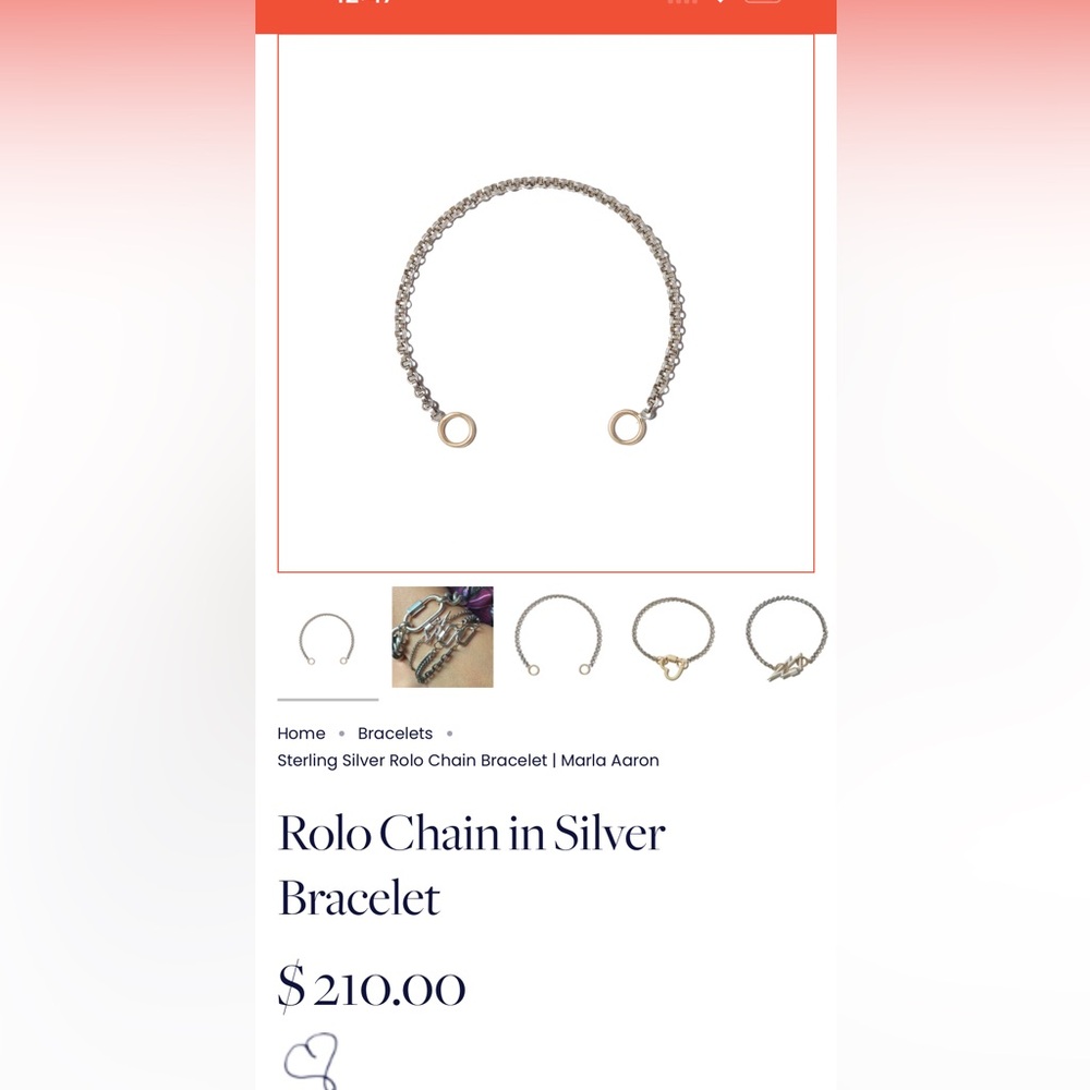 Silver Rolo Chain Bracelet with Sterling Silver Links